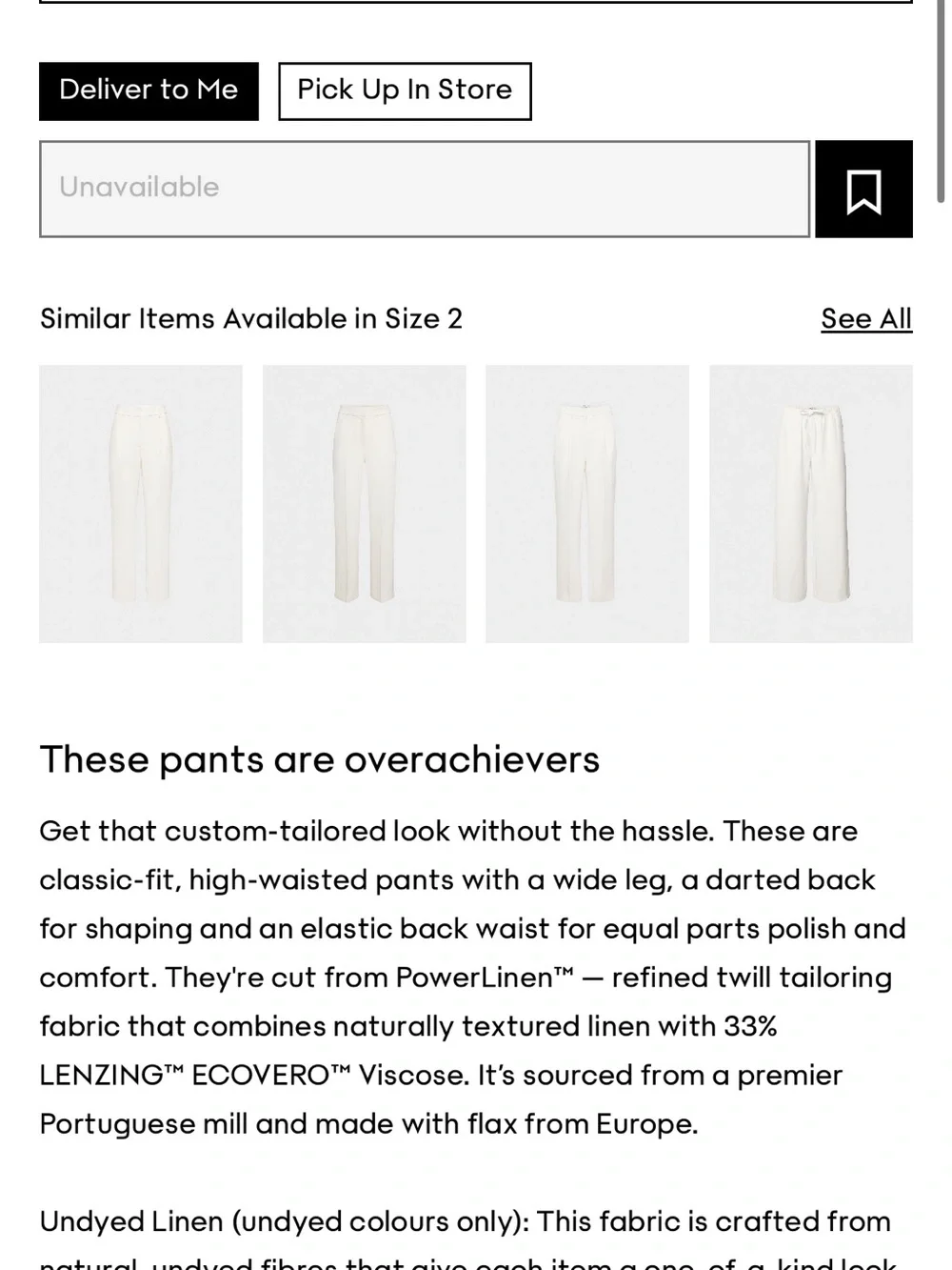 Babaton Agency Pant - Aritzia High-Rise Wide-Leg Linen Twill Pants - White